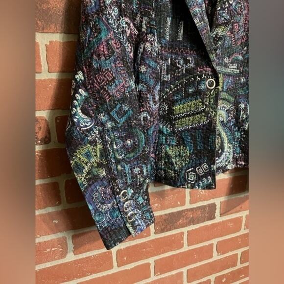 Chico’s | Colorful Quilted Grommet Snaps Jacket - Picture 3 of 7